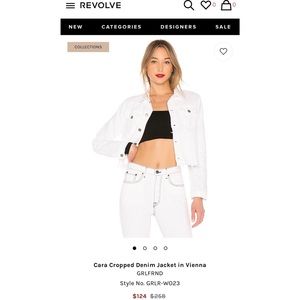 Brand New GRLFRND Cara Cropped Denim Jacket